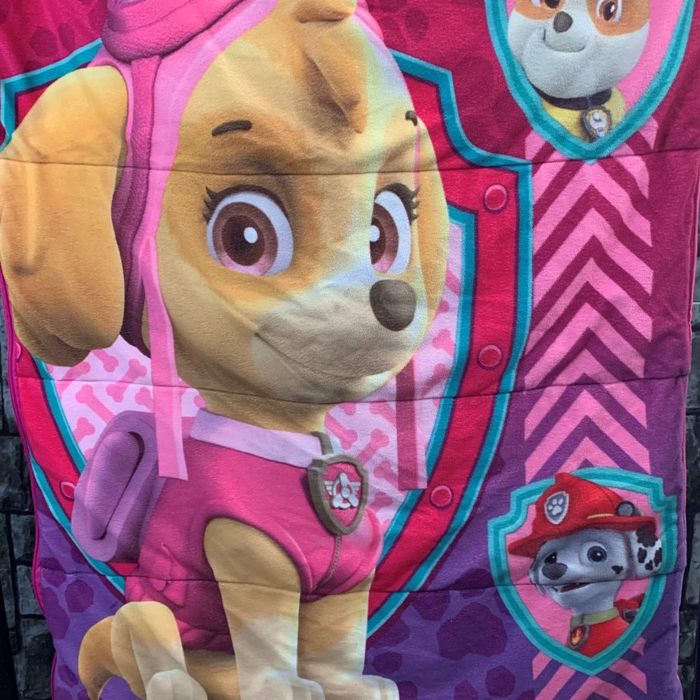 Sale 4 For $30 Paw Patrol Skye Pink 54 in  x 30 in Sleeping Bag - BDU1 - Picture 3 of 7